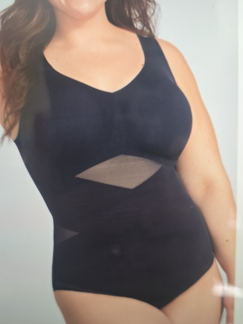 Honeylove Black Shapewear Bodysuit with Gold Logo - 1X